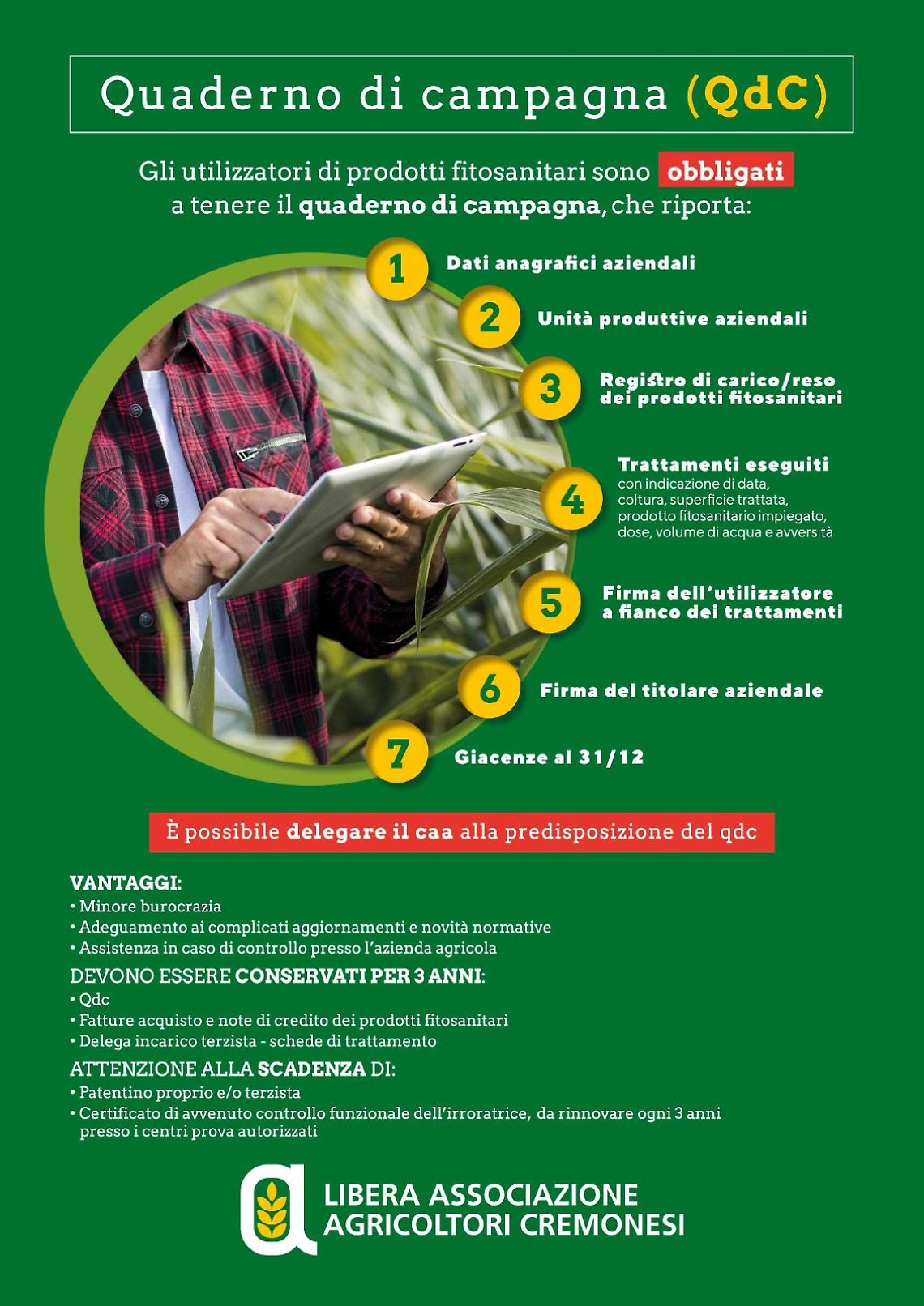 Quaderno di Campagna: un obbligo per chi utilizza prodotti fitosanitari