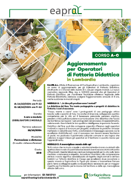 Aggiornamento per Operatori di Fattoria Didattica in Lombardia