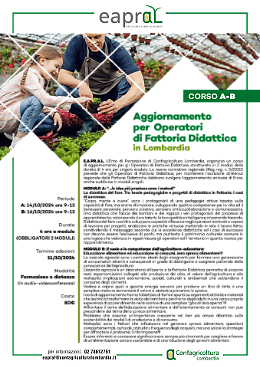 Aggiornamento per Operatori di Fattoria Didattica in Lombardia