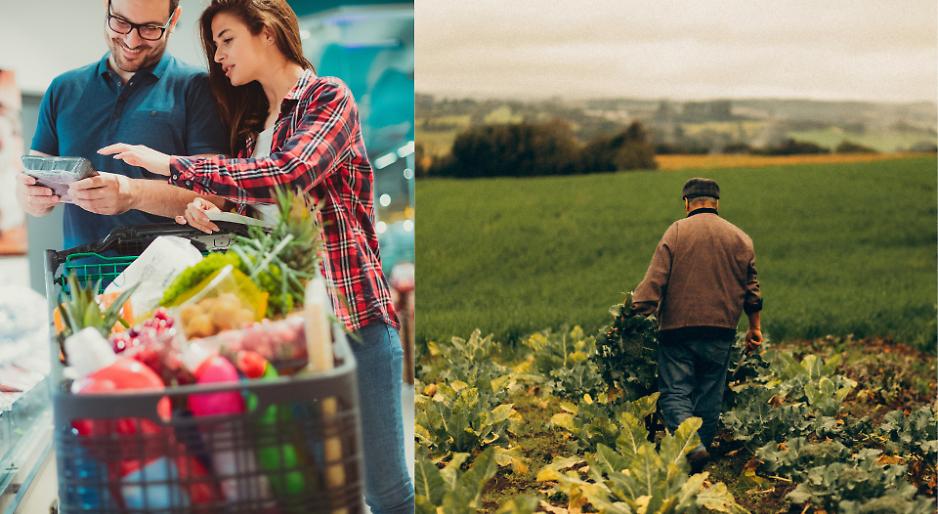 su 100 euro di spesa all'agricoltore ne arrivano 7